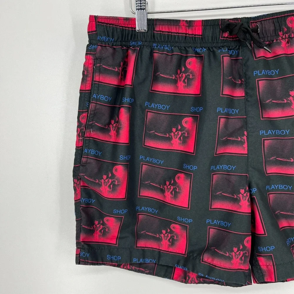 Playboy by PacSun Swim Trunks Men's XL Multicolor‎ Mesh Lined Drawstring Logo 5